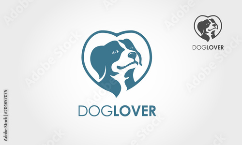 Dog Lover Vector Logo Template. Playful logo that best for dog shop, dog lover community, animal shelter, dog kennel.