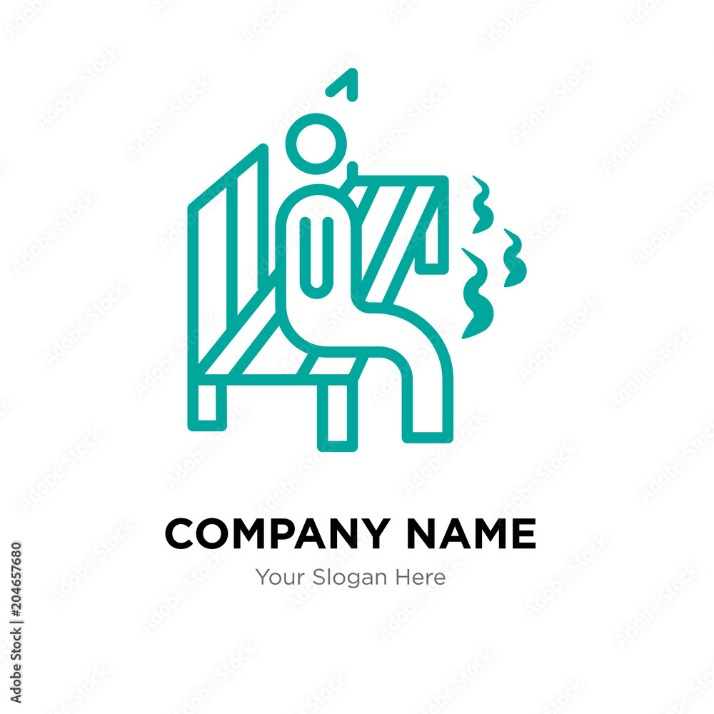 Man sitting in sauna company logo design template, colorful vector icon for your business, brand sign and symbol Man sitting in sauna company logo design template, colorful vector icon for your business, brand sign and symbol
