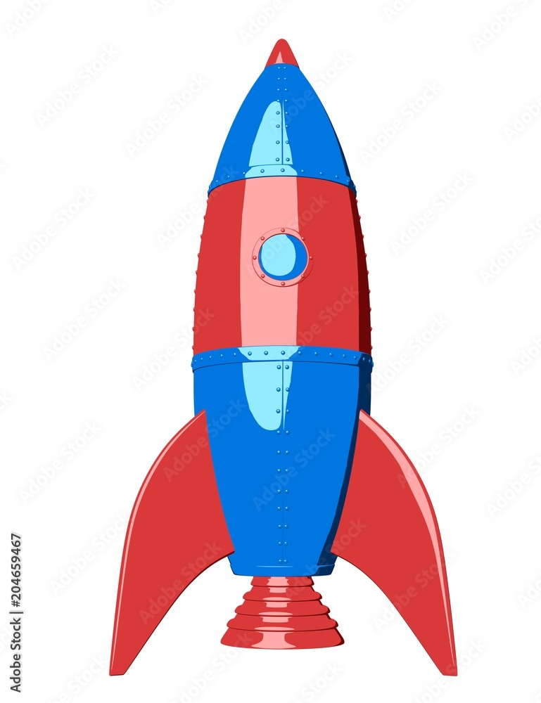 Cartoon rocket on white background Cartoon rocket on white background