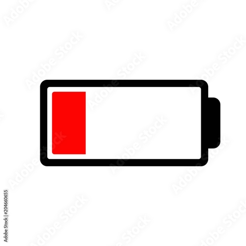 Vector illustration Battery Low. Battery Low Icon