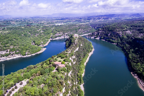 Aerial view of a Benedictine monastery of Sant Pere de Casserres photo