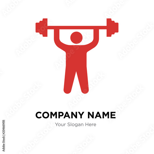 Man doing exercises company logo design template, colorful vector icon for your business, brand sign and symbol