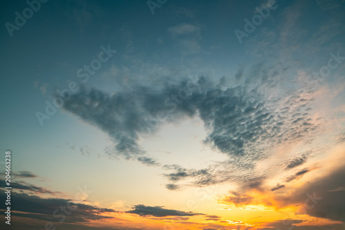 Beautiful Sunset Panoramic view of sky and clouds