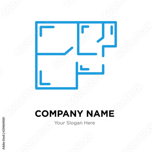 floorplan company logo design template, colorful vector icon for your business, brand sign and symbol