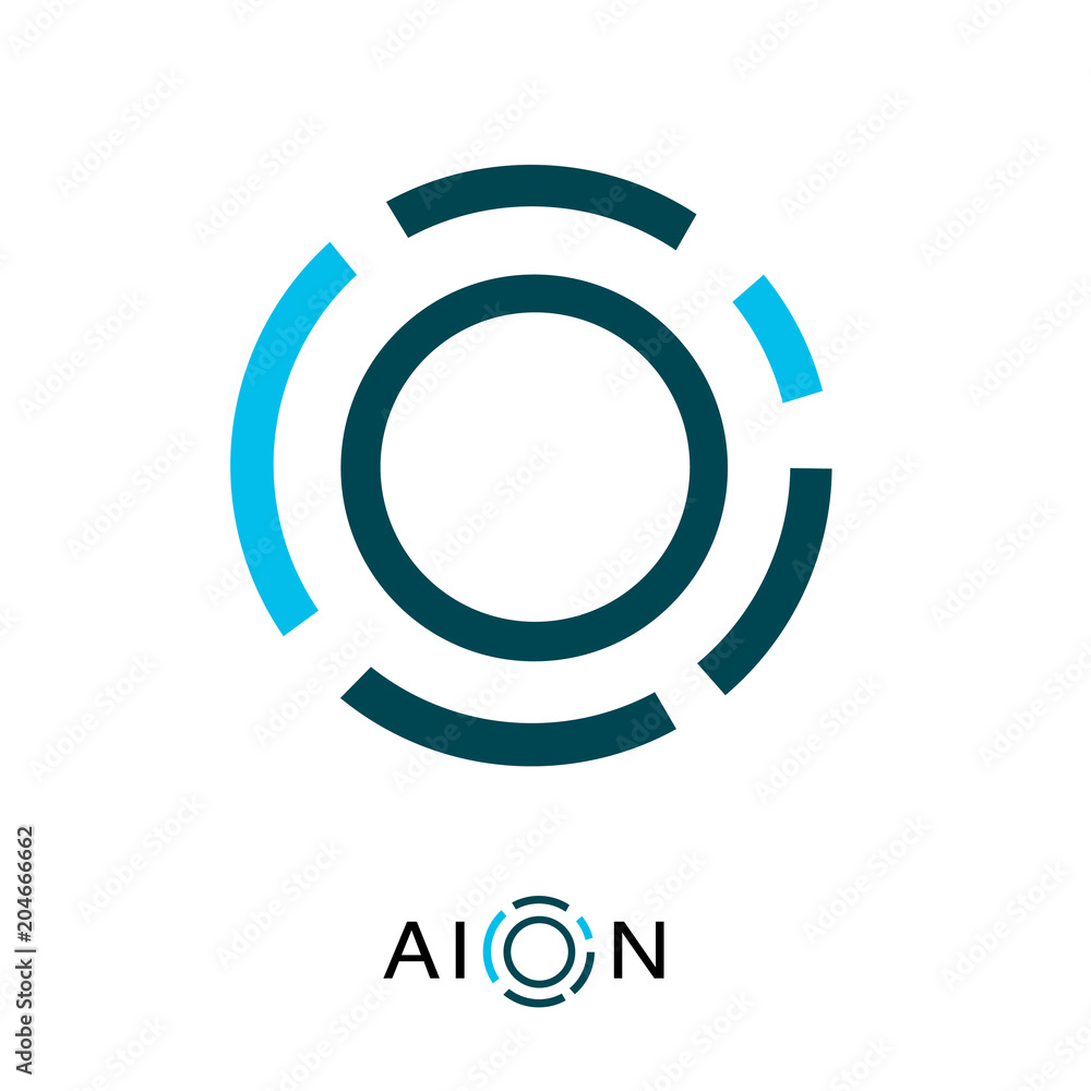 Aion Cryptocurrency Coin Sign Isolated Aion Cryptocurrency Coin Sign Isolated