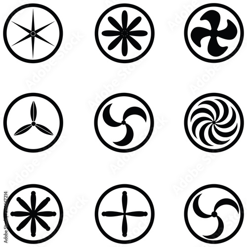 turbine icon set