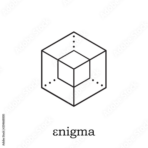 Enigma Cryptocurrency Coin Sign Isolated