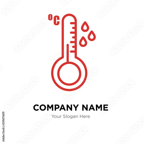 temperature sensor company logo design template, colorful vector icon for your business, brand sign and symbol