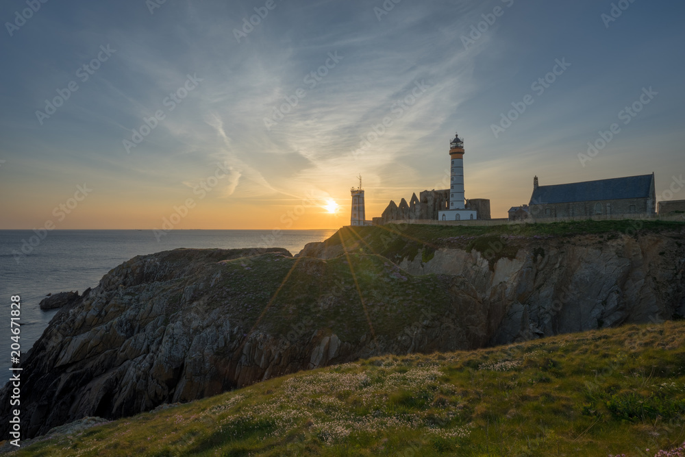 Sonnenuntergang am Phare de la pointe Saint Mathieu Sonnenuntergang am Phare de la pointe Saint Mathieu