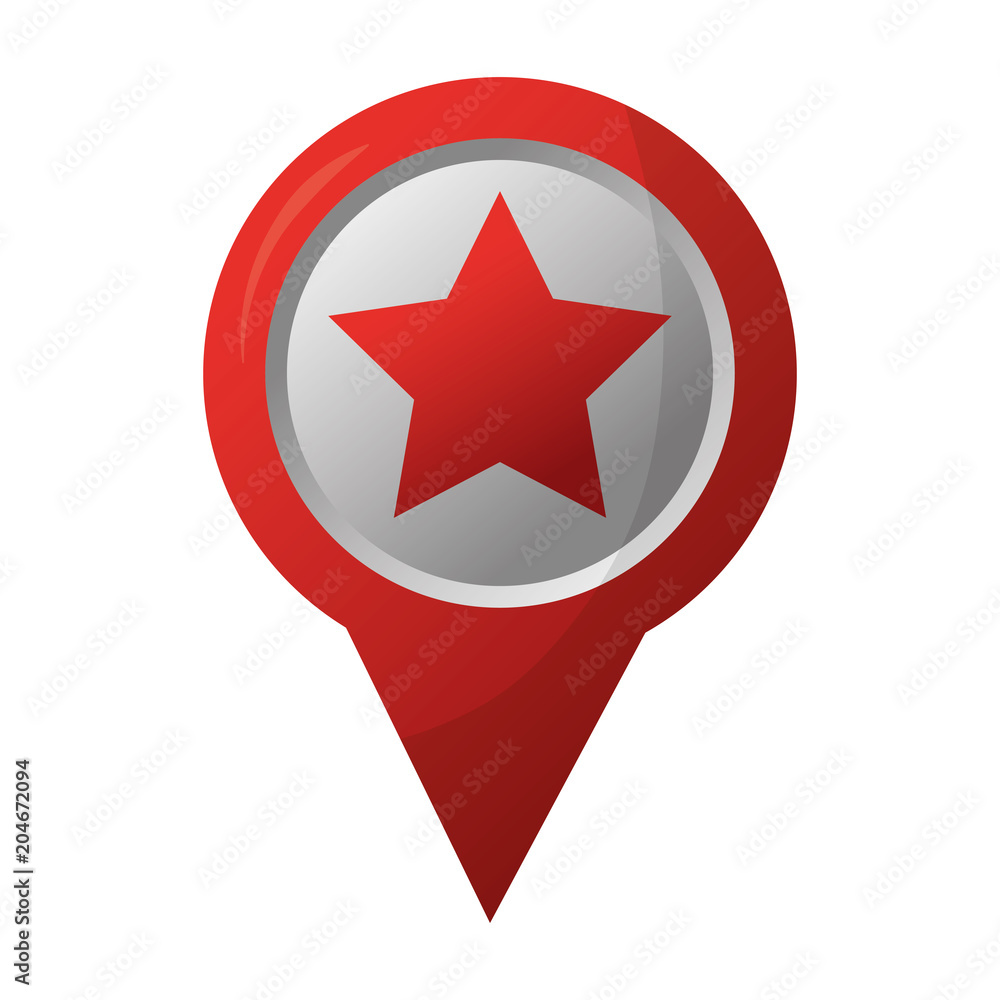 gps navigation pointer map with star vector illustration gps navigation pointer map with star vector illustration