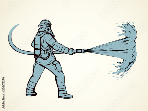 Firefighter. Vector drawing