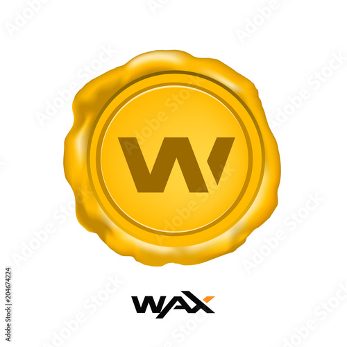 Wax Cryptocurrency Coin Sign Isolated