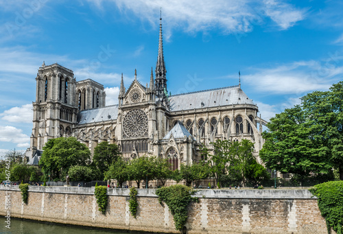 Cathedral of Notre Dame in Paris and the Seine river