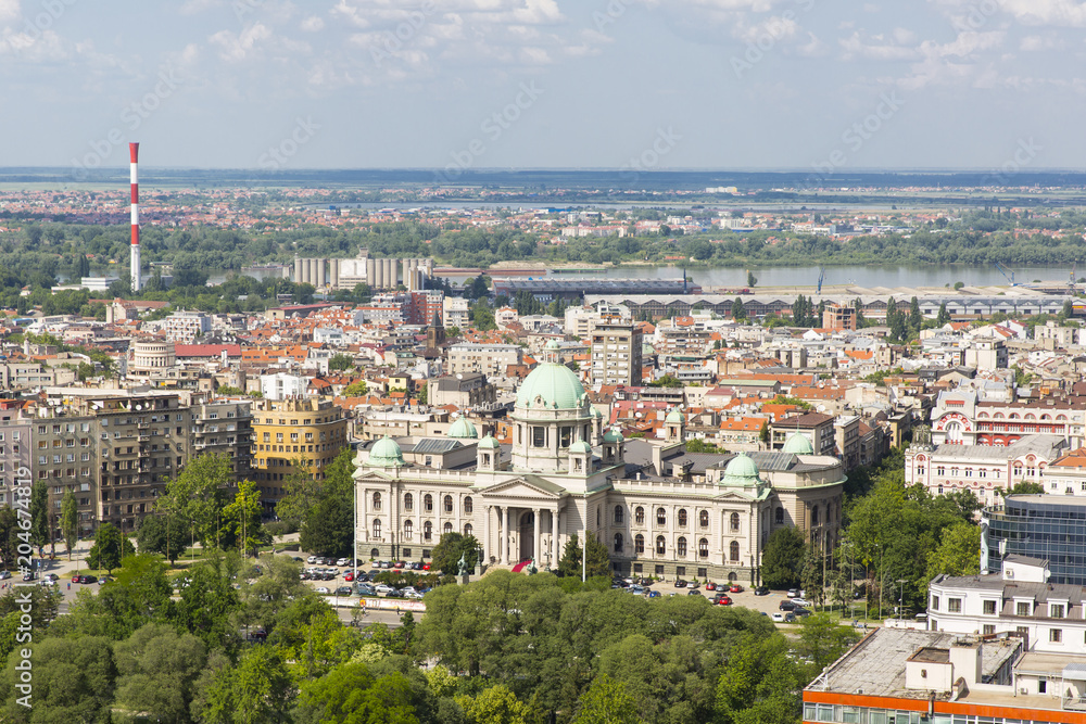 Fototapeta premium BELGRADE, SERBIA - JUNE, 2018: Panoramic view of the Belgrade, capital of the Serbia