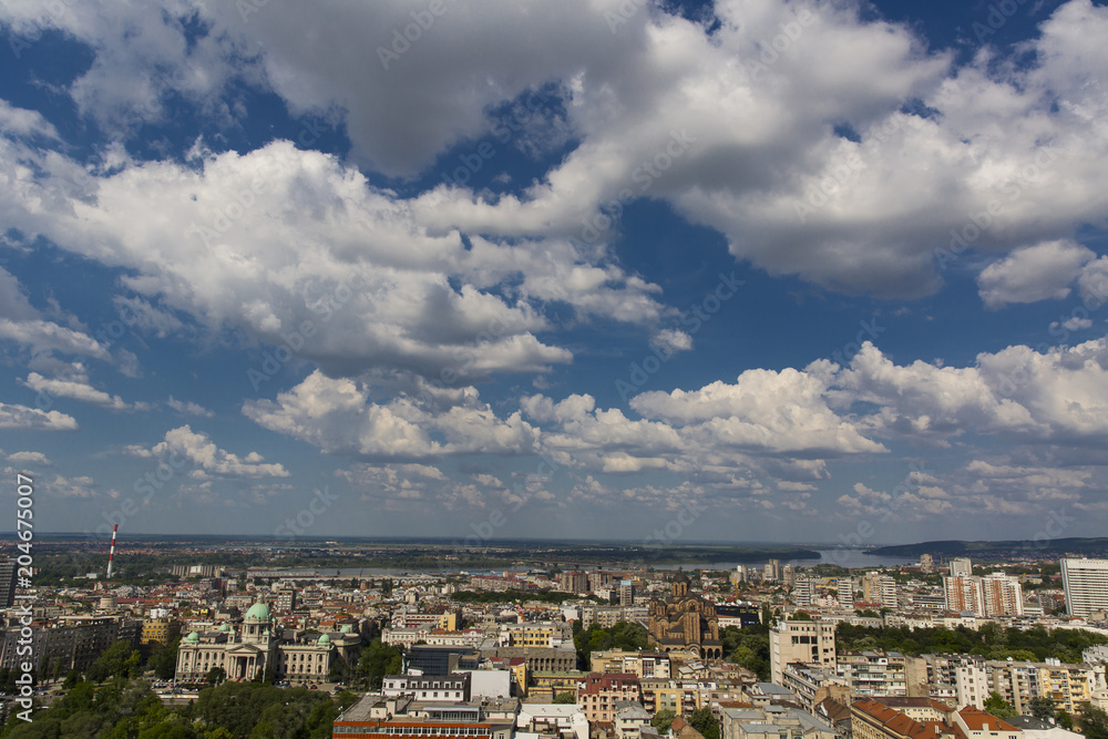 BELGRADE, SERBIA - JUNE, 2018: Panoramic view of the Belgrade, capital of the Serbia BELGRADE, SERBIA - JUNE, 2018: Panoramic view of the Belgrade, capital of the Serbia