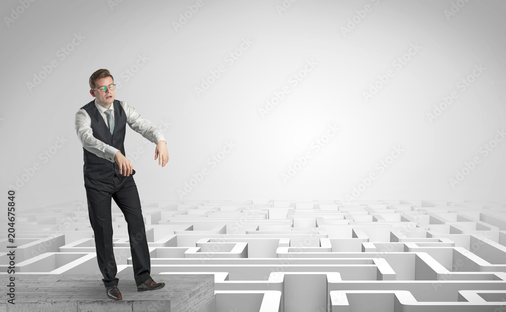 Zombi elegant businessman on the top of a labyrinth
Zombi elegant businessman on the top of a labyrinth