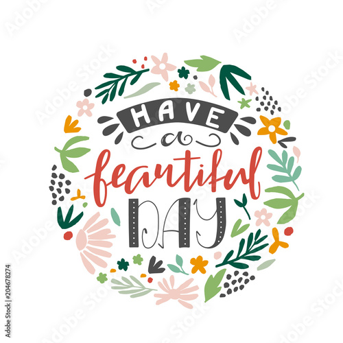 Inspirational quote with floral background
