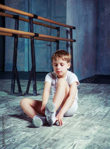 boy ballet dancer  at  dance class