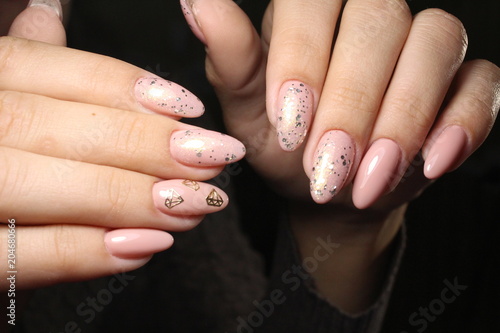 manicure with long nails