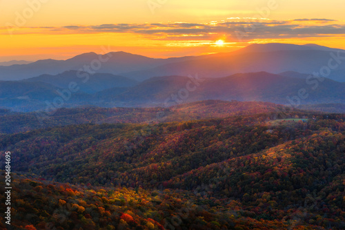 Autumn Sunset from the top of Sugar Mountain - North Carolina