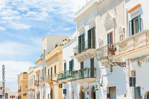 Gallipoli, Apulia - Middle aged facades with balconies in a wonderful alleyway