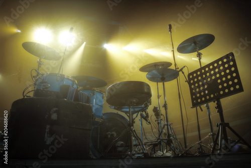 drums stand on the stage