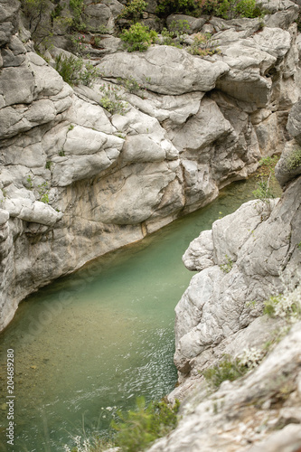 Travel and nature. Beautiful mountain river.