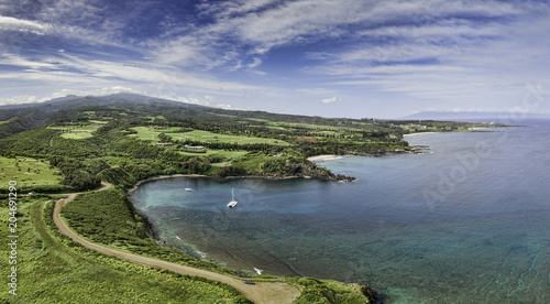 Honolua bay panoramic. This is stunning Honolua bay in Maui, Hawaii, home to world class snorkeling and surfing.