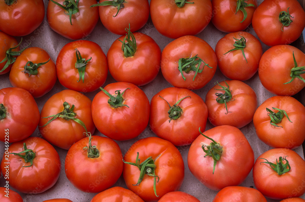 Red tomatoes at open air market Red tomatoes at open air market