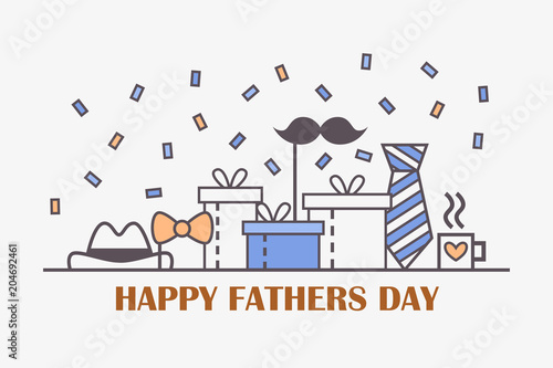 father's day. vector linear flat illustration