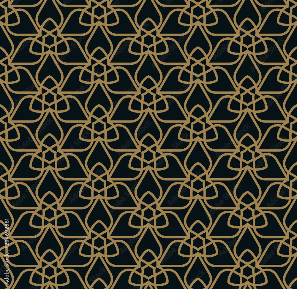 Seamless pattern. Elegant linear ornament. Geometric stylish bac