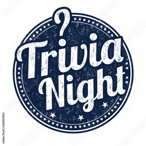 Trivia night grunge rubber stamp