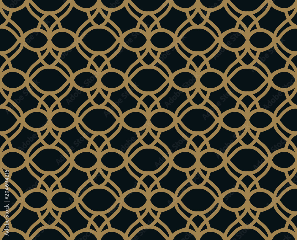 Fototapeta premium Seamless pattern. Elegant linear ornament. Geometric stylish bac