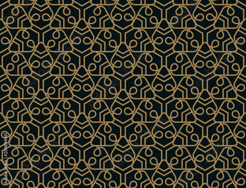 Seamless pattern. Elegant linear ornament. Geometric stylish background. Vector repeating texture