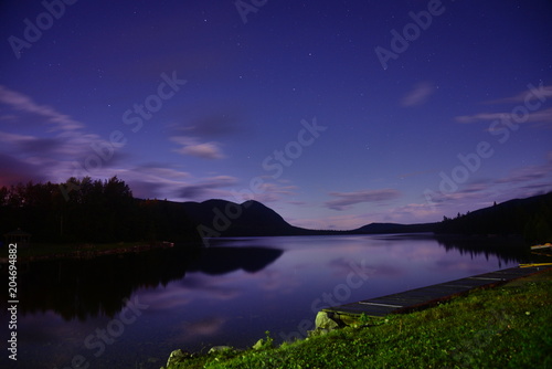 Night lake Gaspésie Québec, Canada