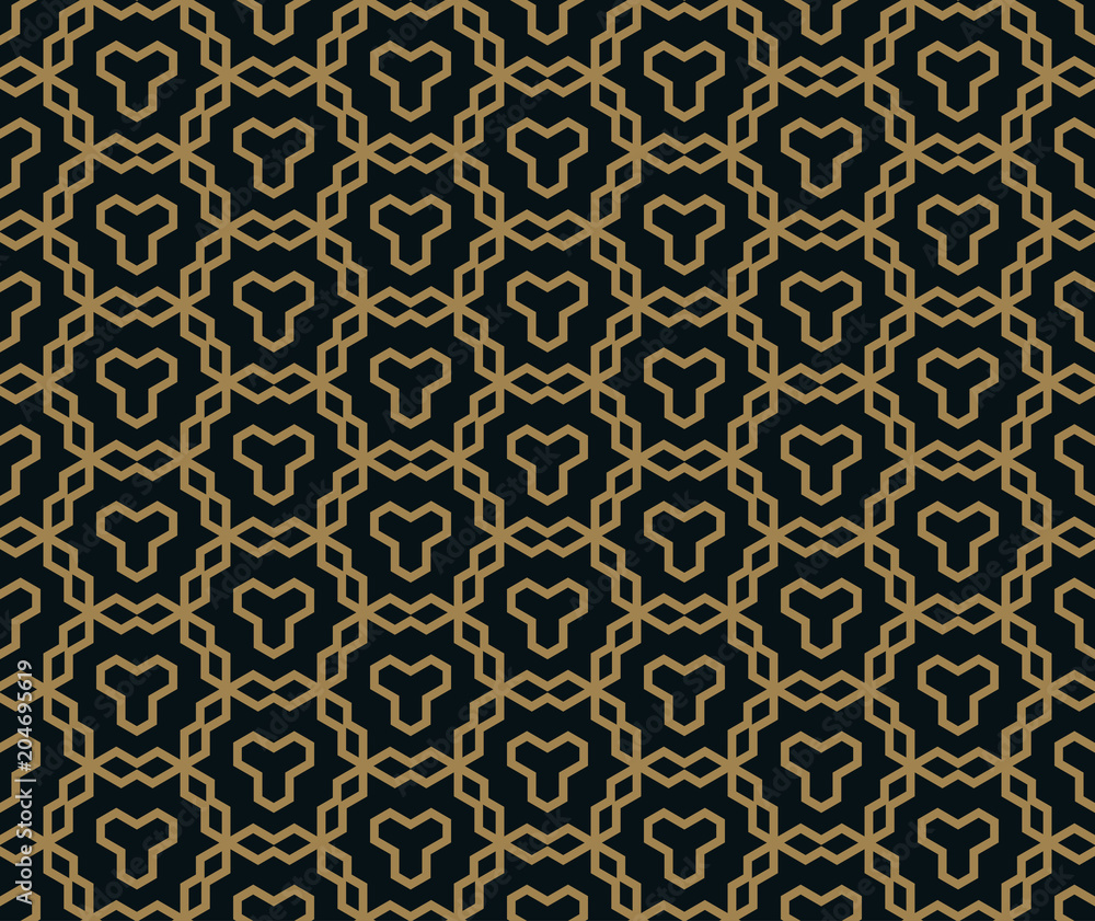 Seamless pattern. Elegant linear ornament. Geometric stylish background. Vector repeating texture