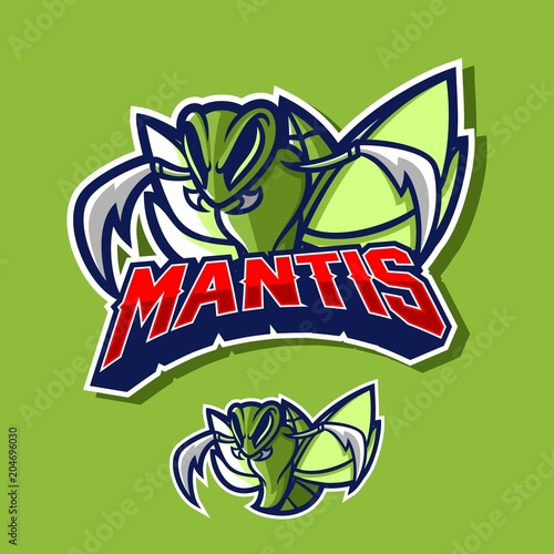grasshopper/mantis esport gaming mascot logo template