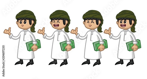 islam/muslim people cartoon style for ramadhan kareem/eid mubarak