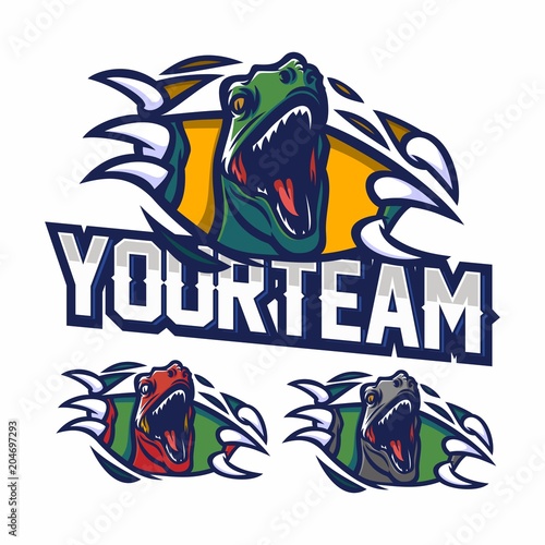 dinosaur/raptor esport gaming mascot logo template