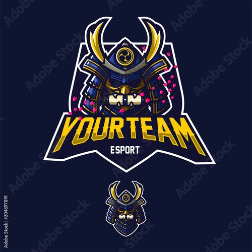 japanese samurai esport gaming mascot logo template