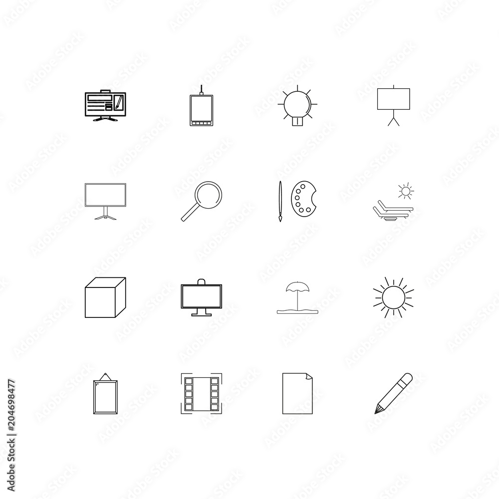 Creative Process And Design linear thin icons set. Outlined simple vector icons Creative Process And Design linear thin icons set. Outlined simple vector icons