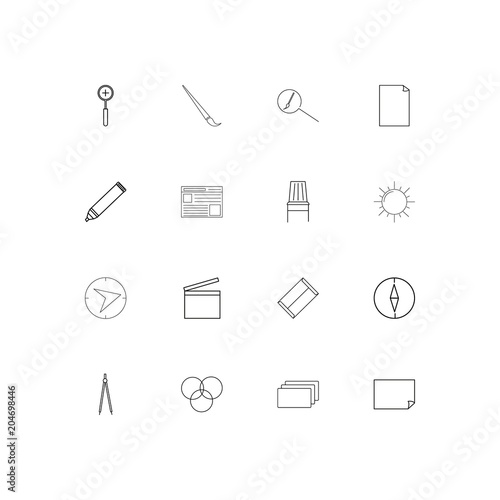 Creative Process And Design linear thin icons set. Outlined simple vector icons