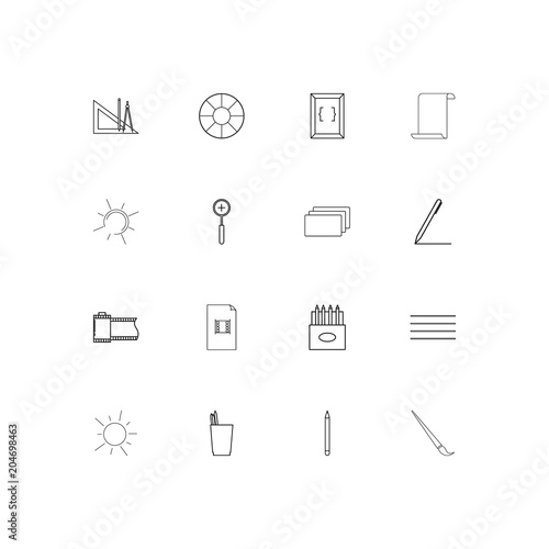 Creative Process And Design linear thin icons set. Outlined simple vector icons