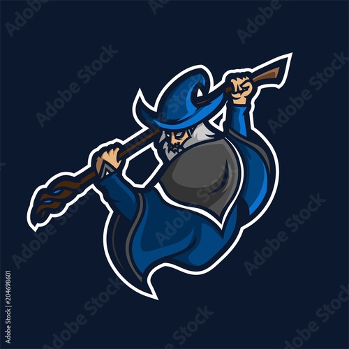 wizard/magician esport gaming mascot logo template