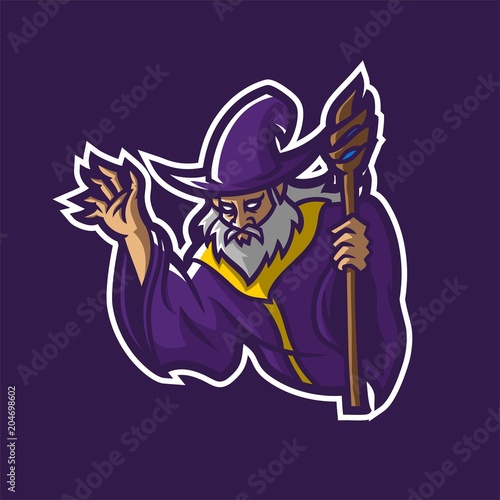 wizard/magician esport gaming mascot logo template