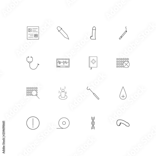 Healthcare And Medical linear thin icons set. Outlined simple vector icons photo