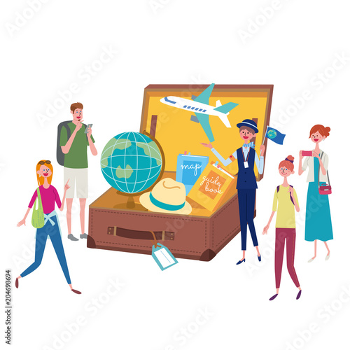 インバウンド　旅行イメージ　イラスト
