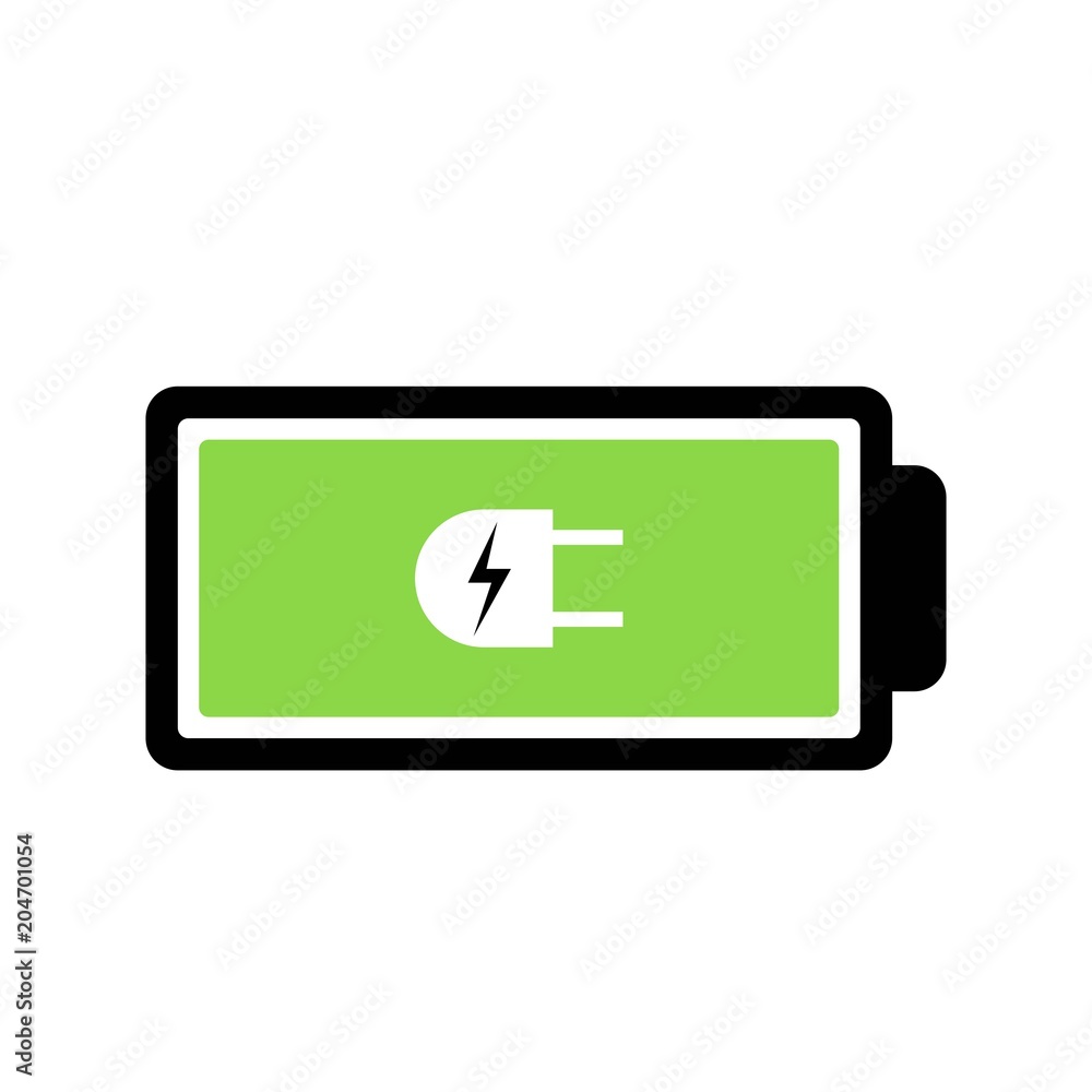 Vector Illustration Battery Fully Charged. Icon Battery 100 Percent Vector Illustration Battery Fully Charged. Icon Battery 100 Percent