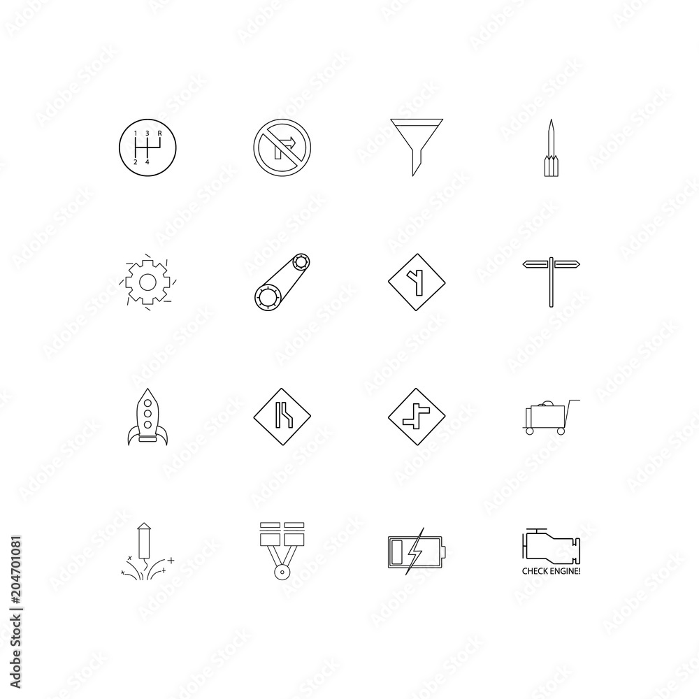 Cars And Transportation linear thin icons set. Outlined simple vector icons Cars And Transportation linear thin icons set. Outlined simple vector icons