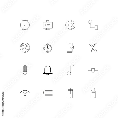 Devices linear thin icons set. Outlined simple vector icons